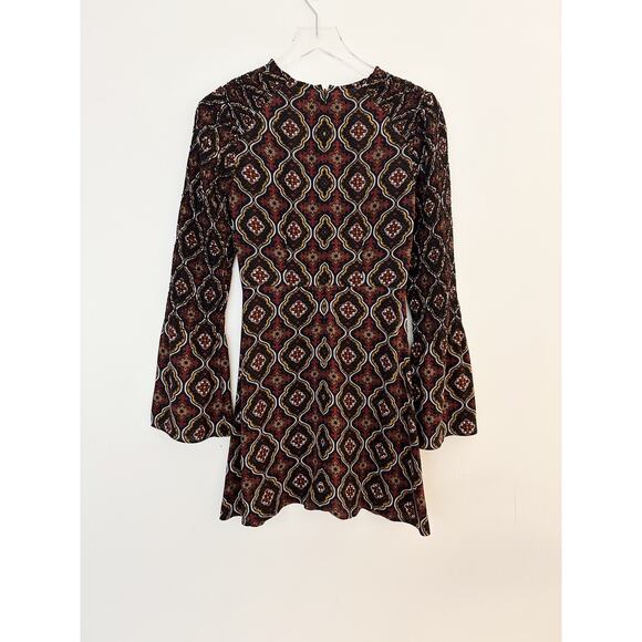 A.L.C. Alexa Kaleidoscope Printed Silk Flounce Sleeve Dress - Picture 4 of 7